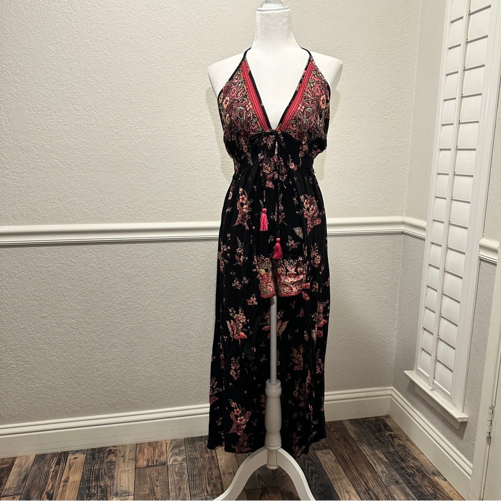 Floral Surplice Maxi Romper Size Large Like New